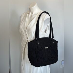 Vera Bradley Glenna Black Quilted Shoulder Bag